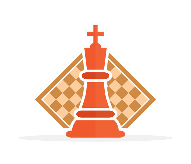 Conceito de estratégia de negócios com figuras de xadrez em um tabuleiro de xadrez ilustração vetorial moderna
 - Vetor, Imagem