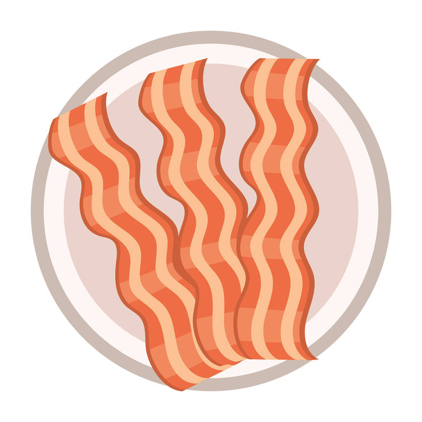 vynikající chutné slanina kreslený - Vektor, obrázek