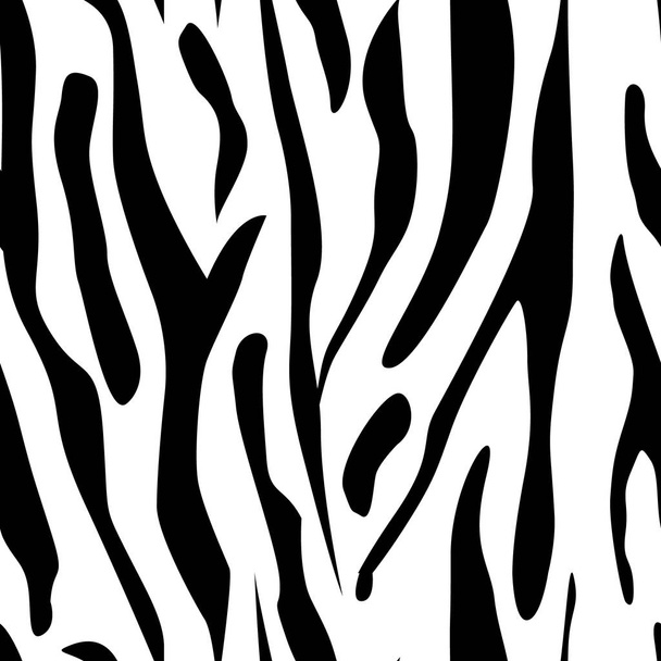 Zebra csíkok zökkenőmentes Pattern. Zebra nyomtatás, állati bőr, tigris csíkok, absztrakt mintázat, vonal háttér, szövet. Csodálatos kézzel rajzolt vektoros illusztráció. Poszter, banner. Fekete-fehér grafika, EPS - Vektor, kép