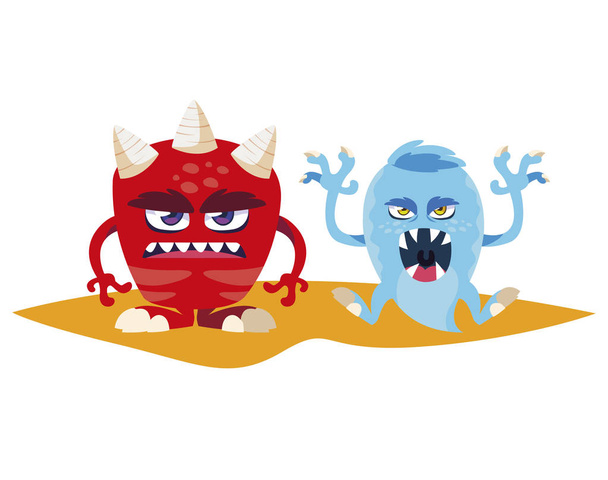 monstres drôles personnages comiques colorés
 - Vecteur, image