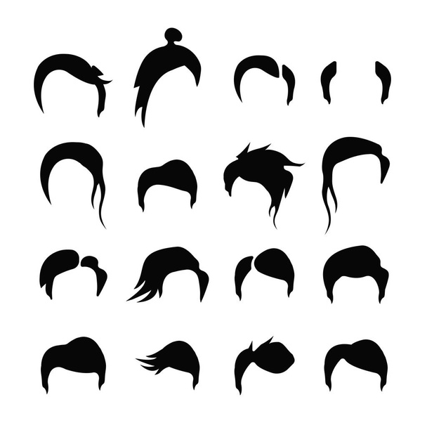Collection of hair styling icons for woman and man. Vector illustration  - Vector, Image