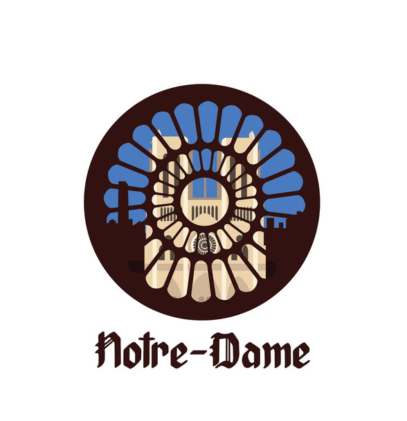 Notre Dame katedrális Párizsban, színes vektoros illusztráció  - Vektor, kép