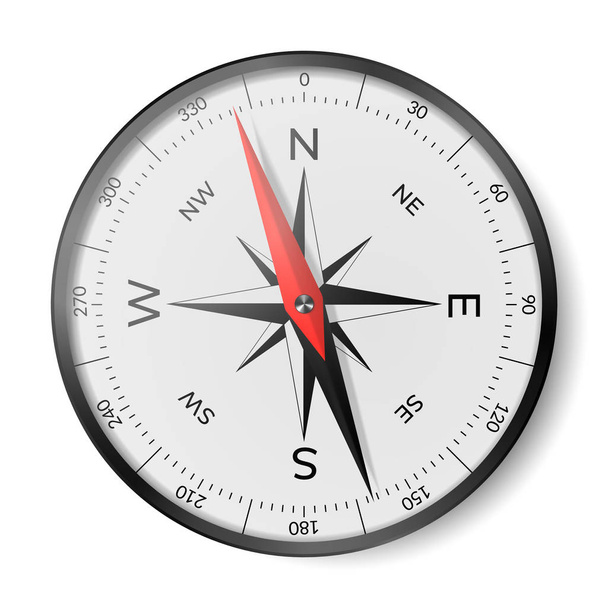 Navigational compass with wind rose and dial face. - Vector, Image
