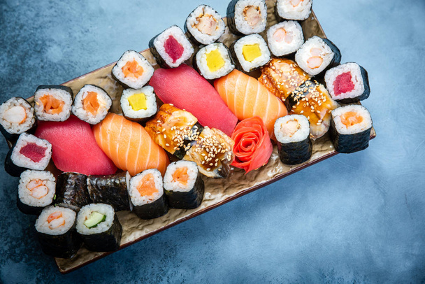 Big set of colorful sushi rolls - Φωτογραφία, εικόνα