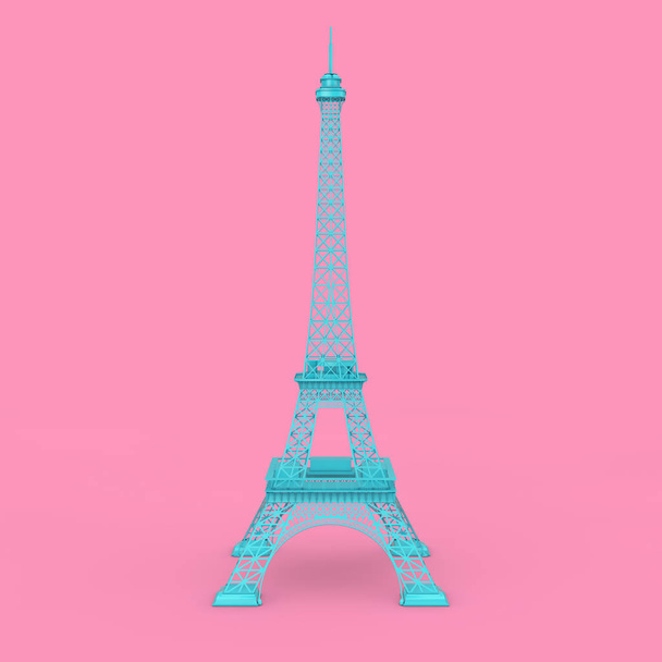 Paris Mavi Eyfel Kulesi Heykeli. 3d Rendering - Fotoğraf, Görsel