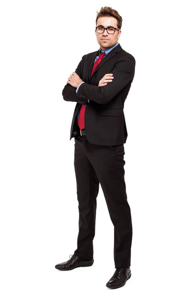 Friendly manager against a white background - Photo, image