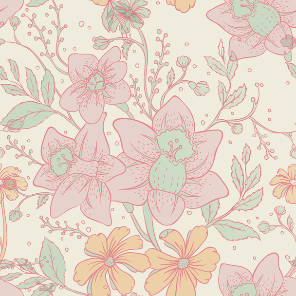 Flower seamless pattern - Vector, Imagen