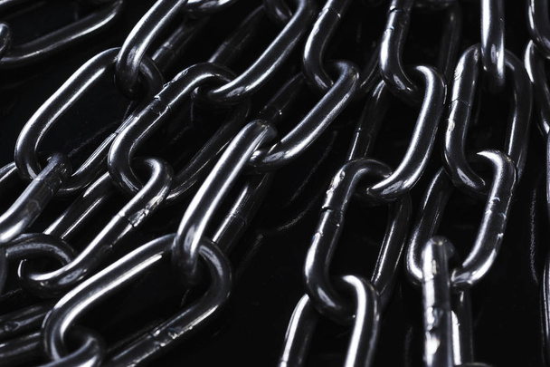maglie metalliche sono collegati in una catena. Macro
 - Foto, immagini