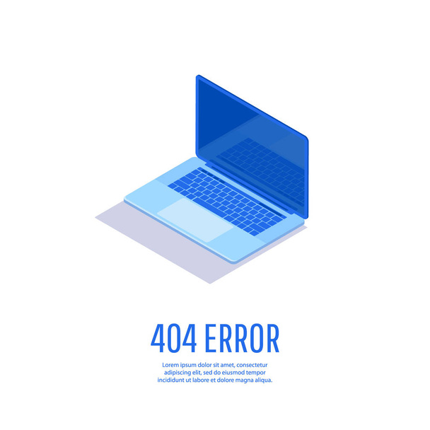 Страница с 404 страница ошибки на дисплее ноутбука
. - Вектор,изображение