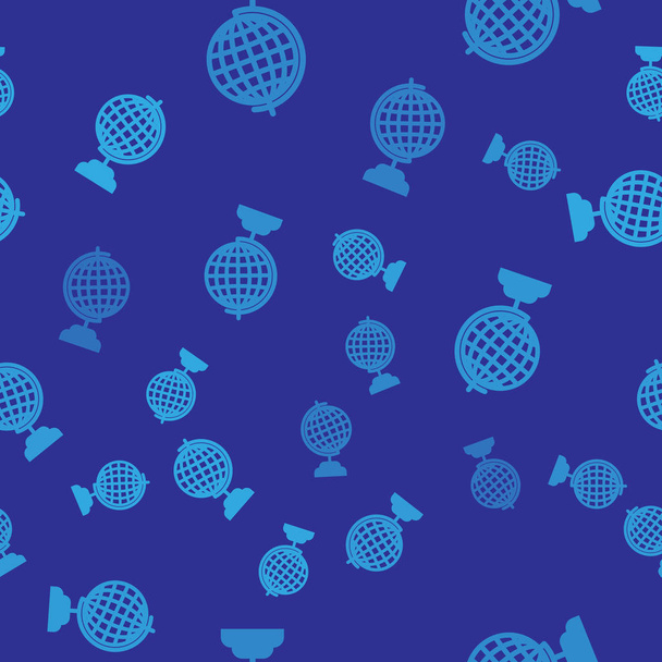 Icono del globo terráqueo azul patrón inconsútil aislado sobre fondo azul. Ilustración vectorial
 - Vector, Imagen