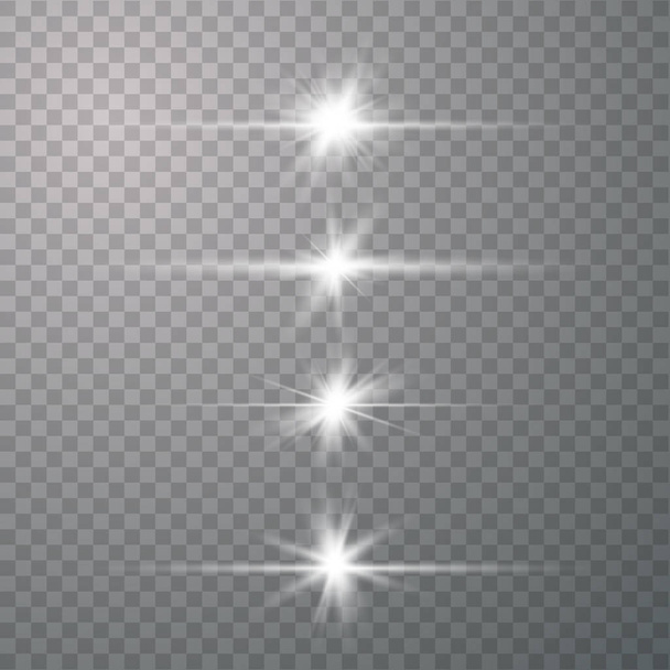 白い光る光が爆発する - ベクター画像