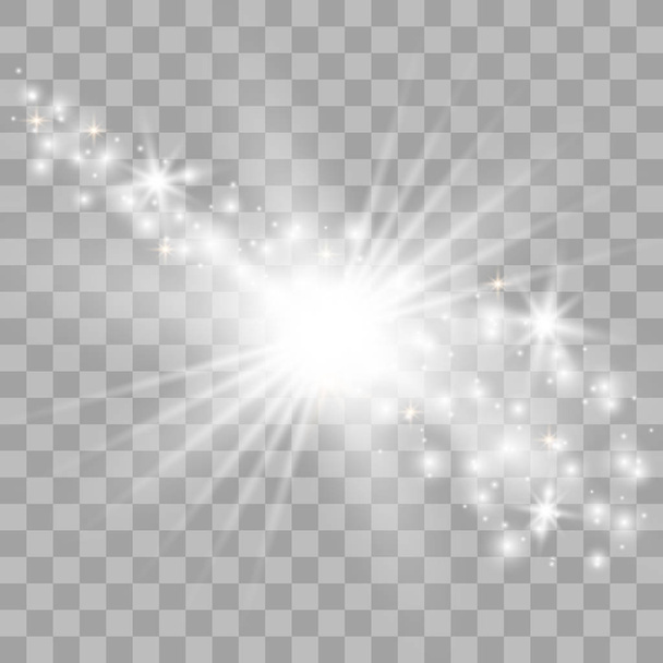 White glowing light explodes  - Vector, Image