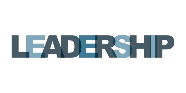 Leadership management business card text. Modern lettering poste - Vector, Image