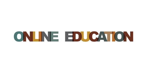 Текст визитной карточки онлайн-образования. Современный плакат с надписью. Со
 - Вектор,изображение