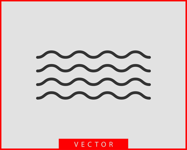 Conception vectorielle des vagues. Icône vague d'eau. Lignes ondulées isolées
. - Vecteur, image