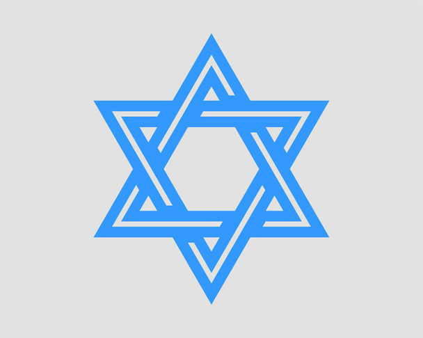 Estrella Judía de David icono. Vector seis estrellas puntiagudas símbolo
. - Vector, imagen