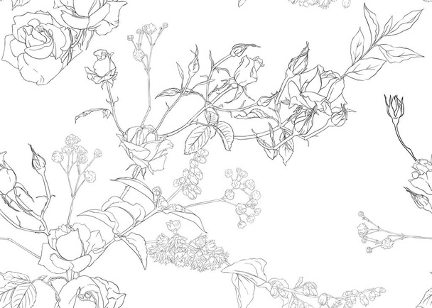 Roses seamless pattern - ベクター画像