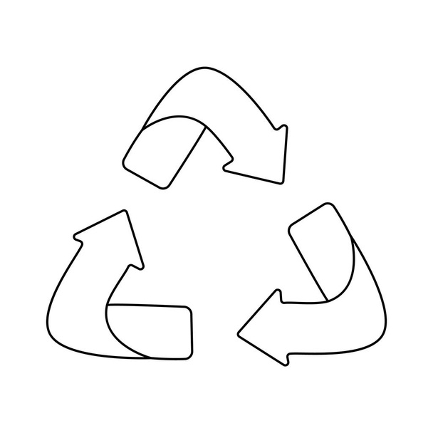 Ouline arrows recycle eco symbol. Recycled sign. Cycle recycled icon. - Vector, Image