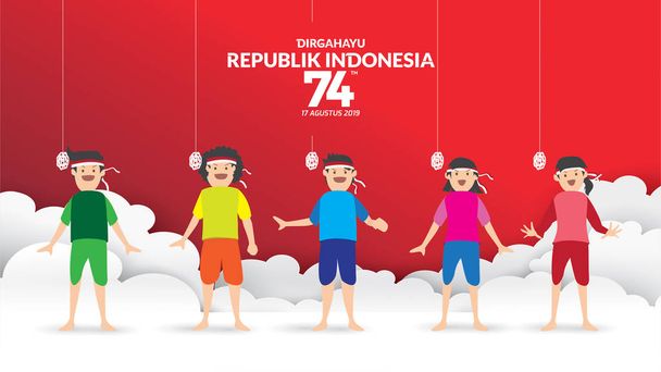 Dzień Niepodległości Indonezji - Wektor, obraz