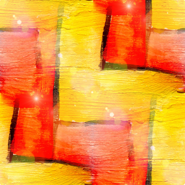 太陽のまぶしさグランジ テクスチャ、水彩画の赤黄色ヴァンガード seamles - 写真・画像