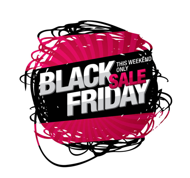 stylish black Friday sale banner, vector illustration - Vektor, obrázek