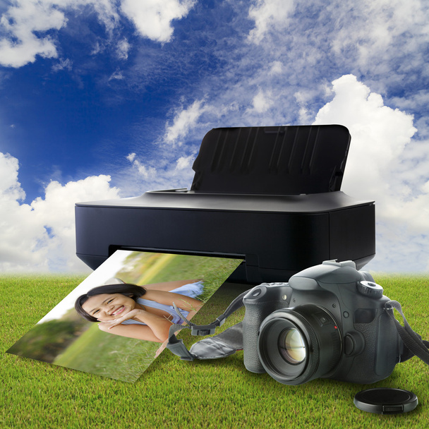 Camera and printer with picture - Photo, Image
