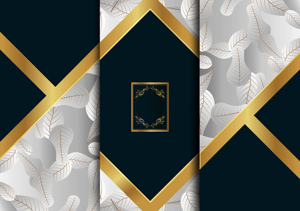 Astratto geometrico decorazione floreale d'arte dorata modello di sfondo per scheda menu, disegno invito
 - Vettoriali, immagini