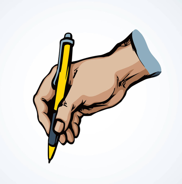 A escrever a mão. Desenho vetorial
 - Vetor, Imagem