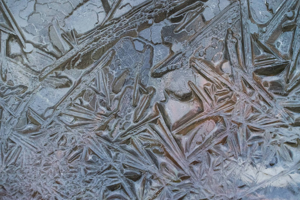 Close-up shot van bevroren meer oppervlak voor achtergrond - Foto, afbeelding