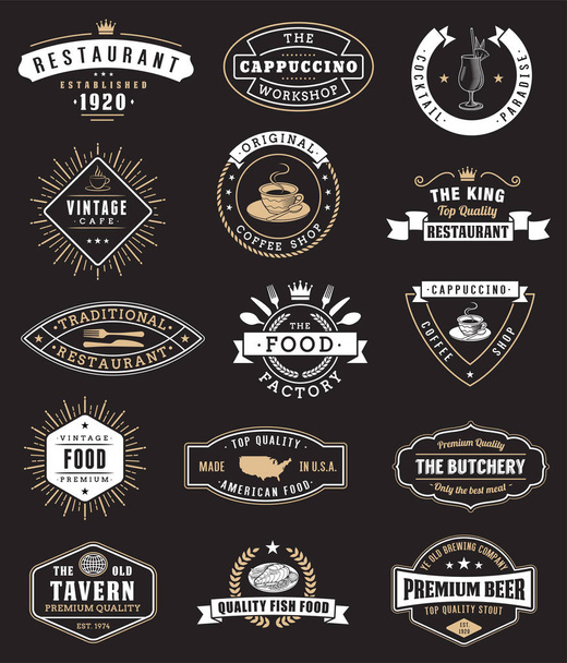 Food vintage design elements, logos, badges - Vetor, Imagem