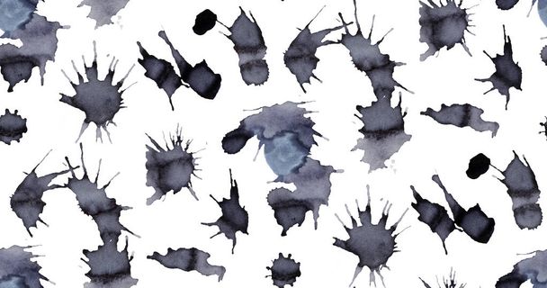 Абстрактный бесшовный рисунок с пятнами чернил. Ручная иллюстрация
. - Фото, изображение