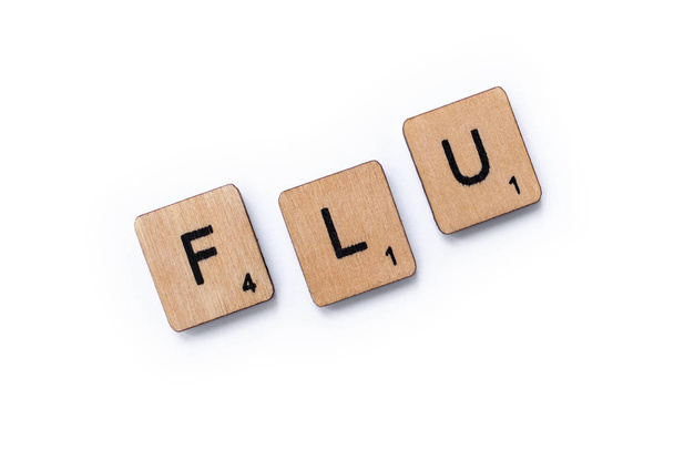 das Wort Grippe - Foto, Bild