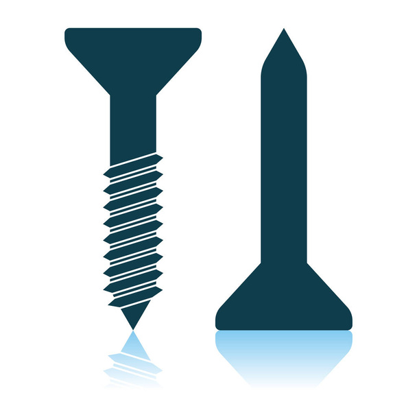 Icon Of Screw And Nail - Vector, Image