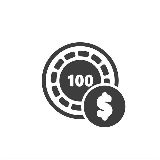casino chip with number and dollar icon . - Vector, Image