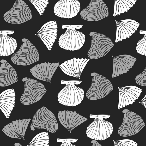 Seamless abstract shell pattern, vector background - Вектор,изображение