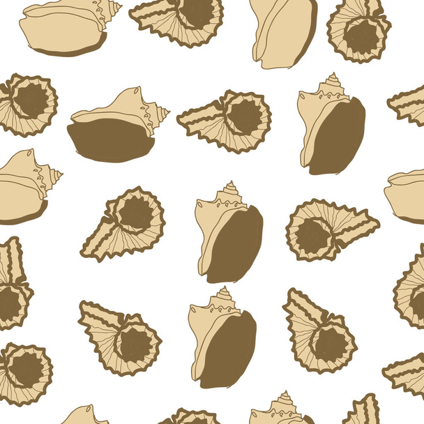 set of colored bright seashells on background - Vector, afbeelding