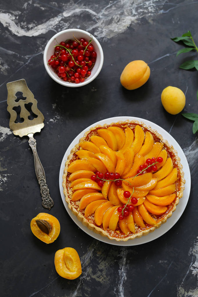homemade apricot fruit tart - Photo, Image
