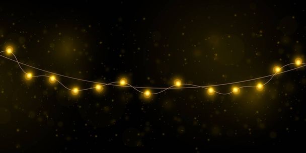 黄色のクリスマス ライト - ベクター画像