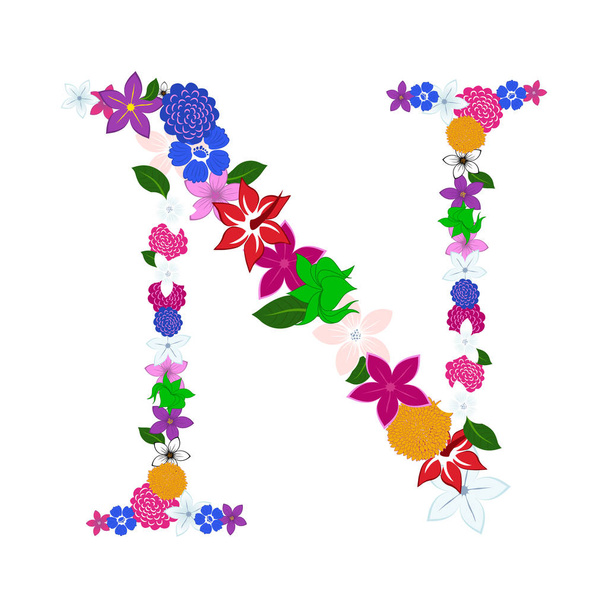Letra alfabeto floral
 - Vetor, Imagem