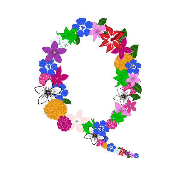 Floral Alphabet Letter - Vektor, obrázek