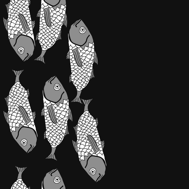 Seamless abstract pattern with colorful fish - Vetor, Imagem