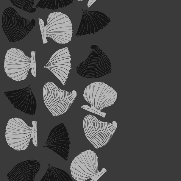 Seamless abstract shell pattern, vector background - Vektör, Görsel