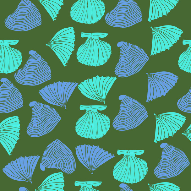 Seamless abstract shell pattern, vector background - Vektori, kuva