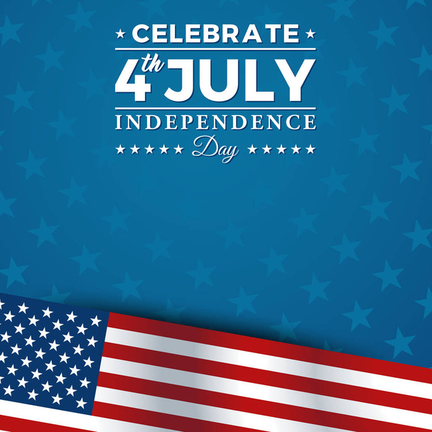 Moderne vierde van juli Verenigde Staten Independence Day viering vlag achtergrond header banner blauwe en rode kleur voor persoonlijke en alle zakelijke bedrijf met high-end look - Vector, afbeelding