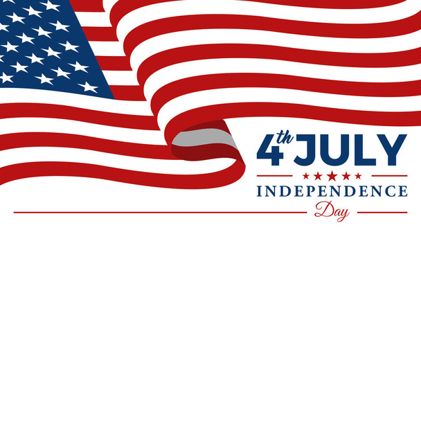 Modern Fourth Of July United States Independence Day Celebration Flag Background Header Banner Blue and Red Color For Personal and all Business Company with High end Look - Vector, afbeelding