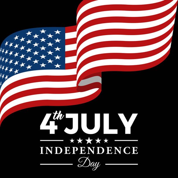 7月の現代米国独立記念日お祝いフラグ背景ヘッダーバナー青とハイエンドの外観を持つすべてのビジネス会社のための青と赤の色 - ベクター画像
