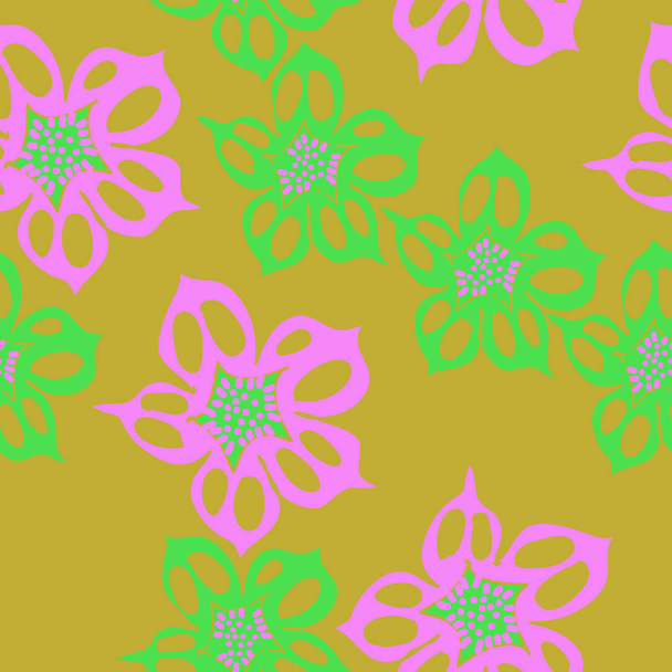Seamless abstract pattern with colorful flowers - Vektor, kép