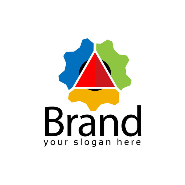 Triangle tech logo stock, flat design.. Vector illustration on white background - Vector, Image