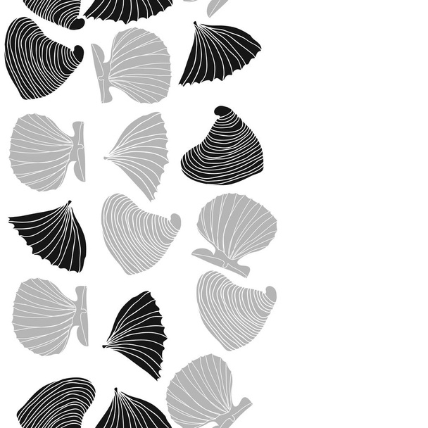 Seamless abstract shell pattern, vector background - Vektor, kép