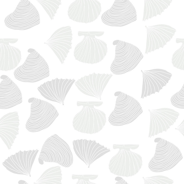 Seamless abstract shell pattern, vector background - Διάνυσμα, εικόνα